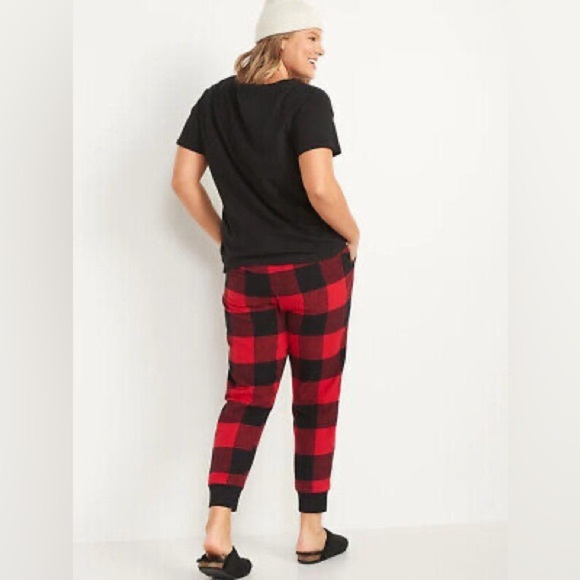 Old Navy Women’s Flannel Jogger Pajama Pants Red/Black Buffalo Plaid Size XS NWT - Picture 2 of 9
